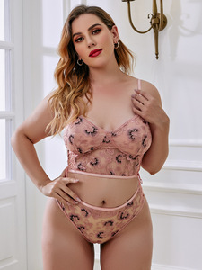 Conjunto de ropa interior erótica de encaje de talla grande tentación sexy para mujer, conjunto de lencería - Product Image 4