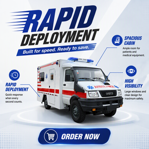 Nueva <span class=keywords><strong>Ambulancia</strong></span> con Tracción en las Cuatro Ruedas, Gasolina, Transmisión Manual, Marca Personalizada, Equipo Médico, Producción <span class=keywords><strong>de</strong></span> Fábrica al por Mayor - Product Image 3