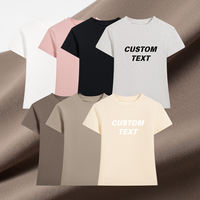 T-shirts unis épais pour femme en coton et élasthanne, décontractés d'été, imprimés