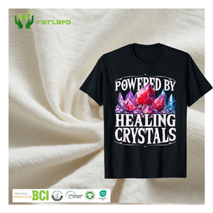 เสื้อยืดผ้าฝ้ายออร์แกนิกทรงโอเวอร์ไซส์ดีไซน์ทางจิตวิญญาณสำหรับ100% ขับเคลื่อนด้วยหินคริสตัลบำบัด - Product Image 1