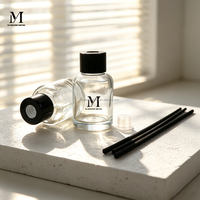 Flacons diffuseurs ronds de luxe, transparents, en verre rechargeable, portables, pour parfum, impression de logo personnalisée