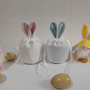 Hot Sale Handmade Christmas Party Gift Velvet Bunny Drawstring <strong>Bag</strong> Ornaments <strong>Easter</strong> Goodie <strong>Bags</strong> - Product Image 3
