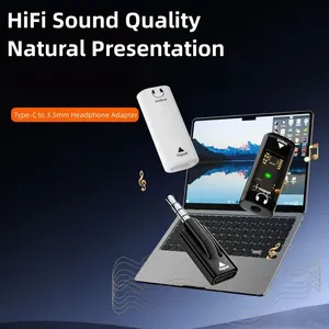 Convertisseur USB Type-C vers 3,5 mm <span class=keywords><strong>m</strong></span>âle-femelle HiFi Plug & Play <span class=keywords><strong>DAC</strong></span> sans latence Connecteur USB-C vers AUX avec gaine en PVC pour ordinateur - Product Image 4