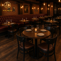 Ron Group Commerciële Metalen Stoel Ronde Houten Tafel Hoge Rug Lederen Booth Zitplaatsen Luxe Op Maat Gemaakt Restaurantmeubilair