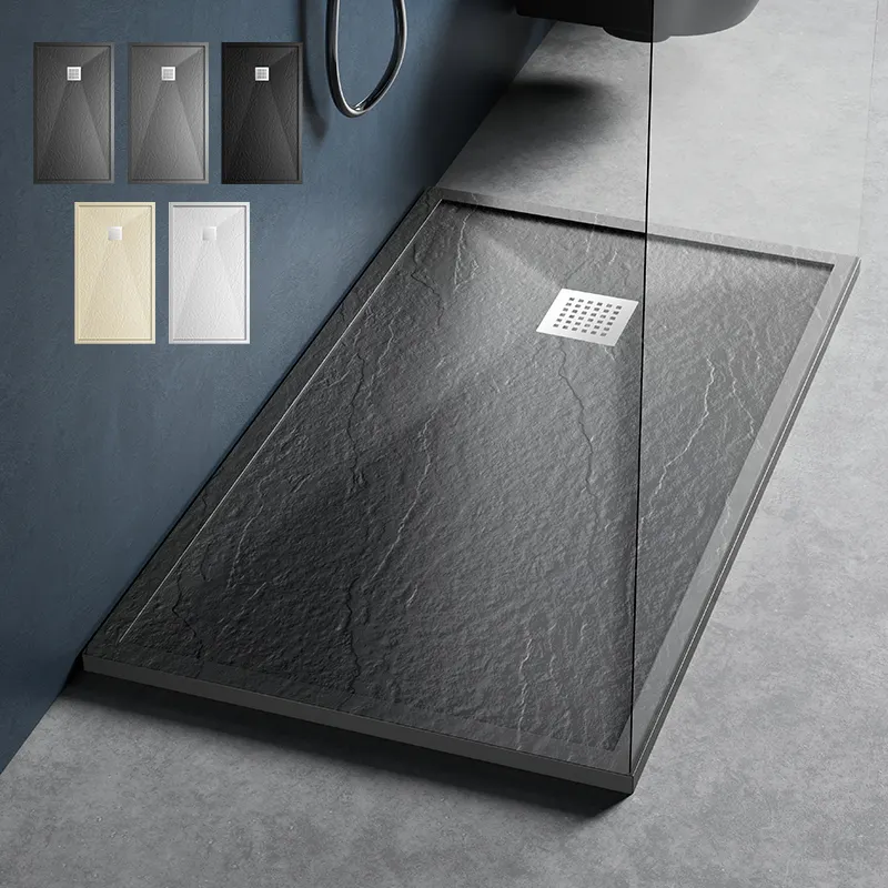 Customizable wholesale Dark color Artificial stone removable shower tray price waterproof Shower base for bathroom