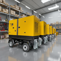 Groupe électrogène diesel mobile Ritech de type remorque, 240V 480V triphasé, 200kVA 160KW, moteur Perkins avec roues