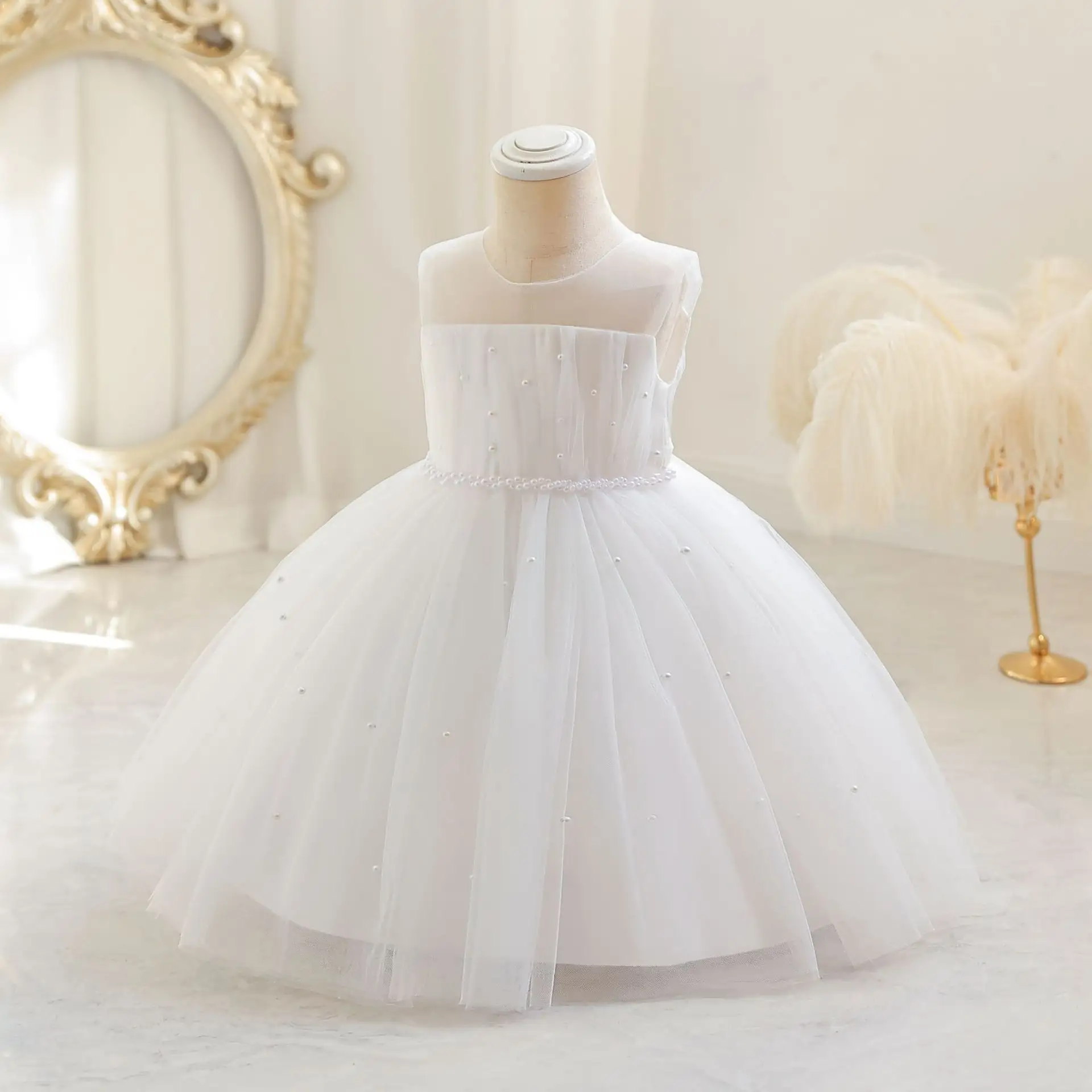 Trẻ Em Mới Của Công Chúa Ăn Mặc Cô Gái 'Fluffy Wedding Dress Hoa Cô Gái Ăn Mặc Năm Đầu Tiên Hiển thị Trang Phục