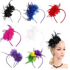 <b>Wedding</b> Hair Accessories <b>Womens</b> Fascinators Tea Party <b>Hats</b> <b>for</b> <b>Women</b> Feather Pearl Veil Headband - Product Image 2