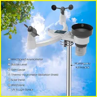 Station météo WiFi 7-en-1 0320-025T avec surveillance solaire à distance, température, humidité, vitesse du vent, pluie, UV, 8 capteurs de température