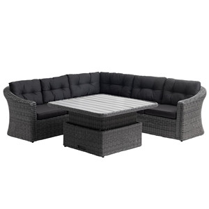 Ensemble <span class=keywords><strong>de</strong></span> <span class=keywords><strong>salon</strong></span> <span class=keywords><strong>de</strong></span> <span class=keywords><strong>jardin</strong></span> moderne et simple en rotin tressé avec chaise longue et table à manger réglable en hauteur - Product Image 3