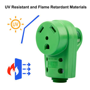 NEMA TT-30R 125V 30A RV Cordon d'alimentation femelle de remplacement Fiche de remplacement ETL Listed Green RV Cord End Replacement - Product Image 4