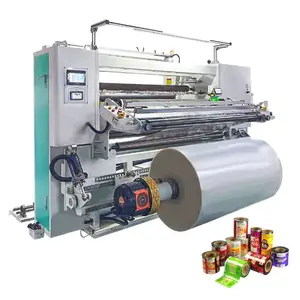 Streamlined plastic packaging film roll slitting and cutting machine