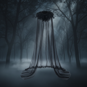 Capa con Capucha de Terciopelo Largo para Disfraces de Halloween de Lyjenny, Capa de Bruja con Forma de Fantasma, Unisex, en Existencia - Product Image 2