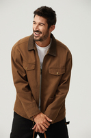 Veste en toile vintage sur mesure, style streetwear, lavée, grande taille, fermeture éclair, veste de travail en toile épaisse pour homme
