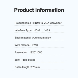<span class=keywords><strong>Hdmi</strong></span> <span class=keywords><strong>a</strong></span> <span class=keywords><strong>Vga</strong></span> con audio <span class=keywords><strong>Adaptador</strong></span> <span class=keywords><strong>Hdmi</strong></span> <span class=keywords><strong>a</strong></span> <span class=keywords><strong>Vga</strong></span> chapado en oro con audio <span class=keywords><strong>para</strong></span> computadora <span class=keywords><strong>de</strong></span> escritorio Laptop Pc Monitor Proyector Hdtv - Product Image 3