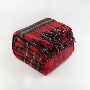 Christmas Style 100% New Zealand Wool Warm Weighted Woven Blanket Throw