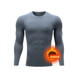 Lightweight Velvet Slim Fit Solid Basketball Football Training Sportswear <b>Compression</b> <b>Shirt</b> Premium Make Your Own Active Tops - Product Image 4