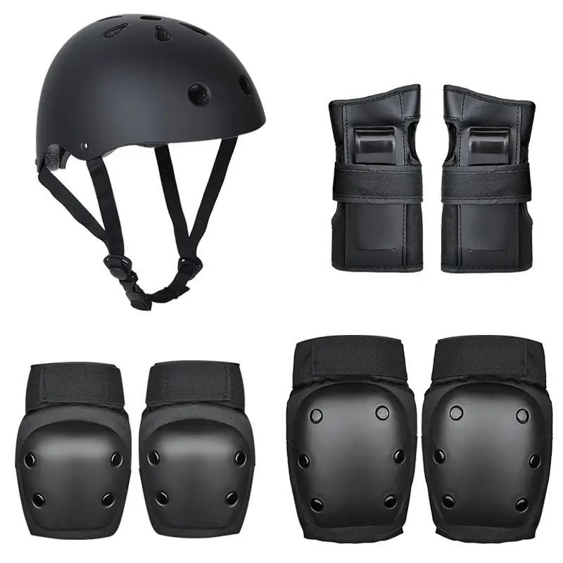 Nuovo arrivo regolabile bambini taglia adulto pattinaggio protettivo polso gomito ginocchiere Set Skate equipaggiamento protettivo con casco