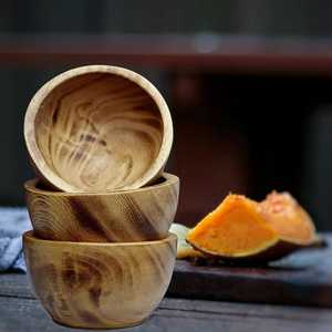 Bol en bois naturel décoratif, artisanal, de qualité supérieure, durable, biologique, parfait pour servir des fruits, des salades, des collations - Product Image 6