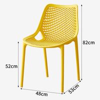 Chaise empilable compacte, imperméable, avec dossier en maille sans couture, en résine durable, pour petite cuisine, usage domestique, design moderne et robuste.