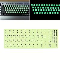 Autocollants pour clavier Alphabet coréen phosphorescent-Pvc résistant aux rayures, forme carrée pour accessoires d'ordinateurs portables
