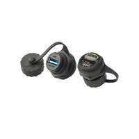 Conector Eléctrico Lshitech IP68 Impermeable con Enchufe USB Adaptado para Montaje en Panel, Hembra y Macho, Cable de 1m para Conector Automotriz/de Aviación