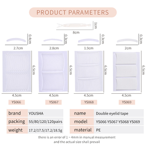 Patches <span class=keywords><strong>pour</strong></span> <span class=keywords><strong>les</strong></span> yeux transparents naturels 55 paires de ruban de levage de paupières en PE étanche avec fourche en forme de Y Invisible Double outil de maille de paupière - Product Image 2