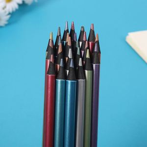 Crayons de dessin métalliques colorés non solubles de 3,0 mm, 12 couleurs, en bois noir, crayons de couleur pour l'art, crayons spéciaux pour la peinture personnalisée - Product Image 4