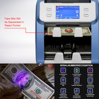 Compteur de factures à impression série portable avec affichage LED et TFT pour l'utilisation bancaire accepte la monnaie CAD