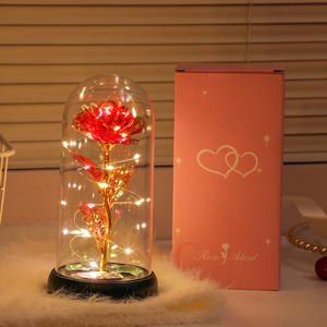 Lampe de nuit LED moderne en forme de rose dorée, blanc chaud, étanche, à commande tactile, intensité réglable, alimentée par piles, à brancher, ornement de chambre - Product Image 6