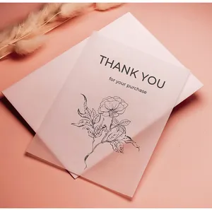 Luxury Envelope Transparent pvc Custom Sulfate Butter Paper Printing Business Customer Thank You Card for invitation