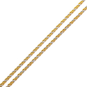 Kalung Logam Baja Anti Karat Lapis Emas dan Perak Berkualitas Tinggi Rantai Tali Pria - Product Image 2