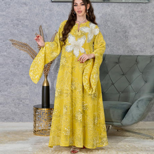 Femmes Casual Vintage Polyester Abaya Robe Respirante Robe avec Cardigan À La Mode pour Dames Musulmanes Style Moyen-Orient - Product Image 6