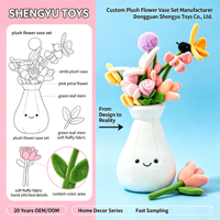 Jouet en peluche créatif personnalisé OEM ODM en forme de vase à fleurs et d'insectes, poupée pour arrangement floral, jolie décoration de table, célébrité d'Internet