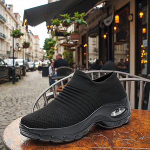 2026 LA SeeMore Mocassins compensés matelassés pour femme, à enfiler, antidérapants, avec soutien de la voûte plantaire, en tissu de coton, pour le travail estival - Product Image 5