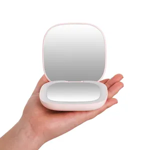 여행 메이크업 거울 조명-충전식 휴대용 조명 거울 Dimmable LED 라이트 접이식 거울