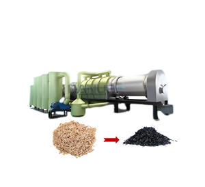 OEM biochar manufacturing machine rice husk carbonization processing continuous <b>drum</b> carbonization furnace - Product Image 1