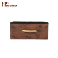 Boîte de rangement en tissu à prix raisonnable, avec poignée en bois, pour le rangement des articles divers dans le salon