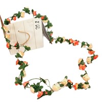 Guirlande de roses artificielles en soie à 45 têtes, bicolore, pour décoration suspendue, verdure décorative pour la maison, les mariages et les fêtes