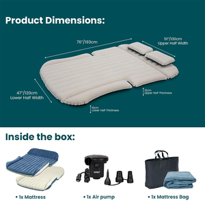 Matelas pneumatique SUV ultra-épais et confortable Topper en PVC extra résistant pour le <span class=keywords><strong>camping</strong></span> Matelas SUV amélioré pour voitures - Product Image 4