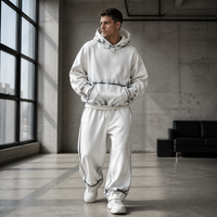 Ensemble de survêtements vintage d'hiver pour hommes Benta Shangpin, 100 % coton, fabriqué sur mesure, avec sweat à capuche oversize en molleton délavé au soleil