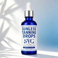Formule de gouttes autobronzantes OEM avec mélange botanique pour un éclat naturel bronzé soleil, autobronzant visage et corps à absorption rapide