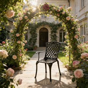 Waterproof Aluminum <strong>Garden</strong> Chairs - Eco-Friendly Outdoor <strong>Seating</strong> for Villa Owners <strong>with</strong> Armrests - Product Image 4
