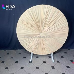 LEDA Wedding Stage <b>Backdrop</b> Custom Size Diy Round Metal <b>Backdrop</b> with Fabric Wedding <b>Backdrop</b> <b>Stand</b> for Events - Product Image 6