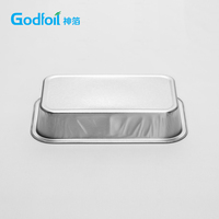Premium 6x4 Zoll Glatte Aluminiumfolie-Behälter 11 Unzen Heißversiegelbare Flugzeug-Mahlzeitentabletts Knitterfreie Silberne Alufolienbehälter