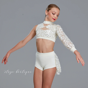 الأكثر مبيعًا الفتيات ملابس البوتيك المرحلة للأداء دنة مع الترتر هامش رقص الباليه - Product Image 1