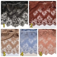 Nuevo Encaje Brocado Negro, Encaje Chantilly, Encaje de Pestañas, Tela de Encaje Bordado Suave y Agradable al Tacto para Vestido de Novia