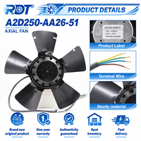 Nouveau ventilateur axial industriel AC A2D250-AA26-51 250 mm 400 V triphasé 160 W haute vitesse avec roulement à billes pour système de ventilation de cabinet