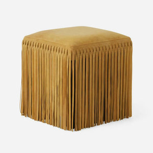 Tabouret ergonomique réglable en suède avec franges carrées, design élégant <span class=keywords><strong>et</strong></span> confortable, pour chambre à coucher, table de toilette ou <span class=keywords><strong>console</strong></span> - Product Image 5
