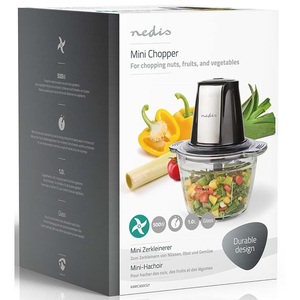 Procesador de Alimentos de 1 Litro y 500W, Cortador de Verduras de 1 Velocidad con Juego de Cuchillas y Tapa - Product Image 5